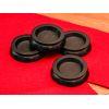 Set of 4 Small Black Wood Piano Castor Cups 45mm