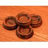 Small Piano Castor Cup in Laurel Wood 45mm  Set of 4