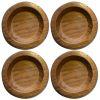 Small Piano Castor Cup in Laurel Wood 45mm  Set of 4