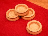 Small  Piano Castor Cup in Beech Wood 45mm 