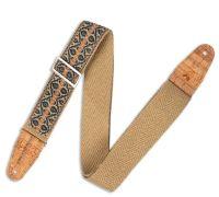 MH8P-007 Natural Hemp Webbing 2&quot; Guitar Strap with Cork Ends 