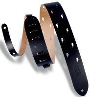 M12LBC-BLK Chrome-tan Leather 2&quot; Guitar Strap