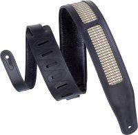 MCG26ABLK-CHA Chrome-tan Leather 2 1/2&quot; Padded Guitar Strap