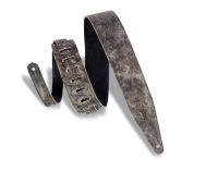MG317BOG-BLK Distressed Guitar Strap with  Leather Backing 