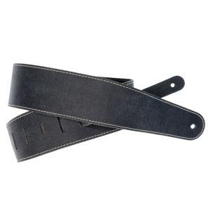 Stonewashed Leather Guitar Strap with Contrast Stitch