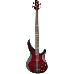 TRBX604FM 4-String Electric Bass Guitar In Dark Red Burst Finish