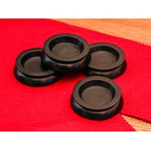 Small Piano Castor Cups in Black Wood 45mm (Set of 4)