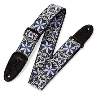M8HT-10 Jacquard Weave 2" Guitar Strap with Poly Back & Leather Ends    