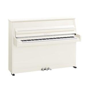 B10 Upright Piano in Polished White Finish with Chrome Fittings