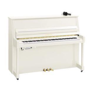 B20 Silent Upright Piano in Polished White Finish