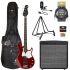 Raspberry Red Bass, Amp, Tuner, Plectrums, Bag, Stand and Cable