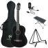 Guitar in Black, Tuner, Footstool, Bag and Stand
