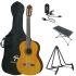 Natural Finish Guitar, Tuner, Footstool, Bag and Stand
