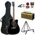 Black Finish with THR5A Amp, Capo, Plectrums, Guitar Bag and Stand
