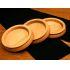 Large Piano Castor Cup in Beech Wood 100mm Set of 3