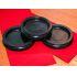 Large Piano Castor Cups in Black Wood 100mm (Set of 3)