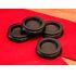 Set of 4 Small Black Wood Piano Castor Cups 45mm