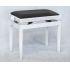 In Polished Brilliant White Finish With A Dark Brown Hide Seat Top