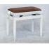 In Polished Brilliant White Finish With A Light Brown Hide Seat Top