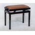 Polished Ebony Finish With Light Brown Hide Seat Top