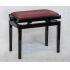 Polished Ebony Finish With Bordeaux Red Hide Seat Top