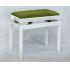 In Polished White Finish With A Green Dralon Seat Top
