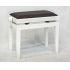 Polished Brilliant White Finish With Black Hide Seat Top