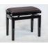 Polished Ebony Finish With Dark Brown Hide Seat Top