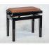 Polished Ebony Finish With Light Brown Hide Seat Top