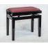 Polished Ebony Finish With Bordeaux Red Hide Seat Top