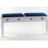 In Polished White Finish With A Dark Blue Dralon Seat Top