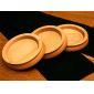 Large Piano Castor Cup in Beech Wood 100mm Set of 3
