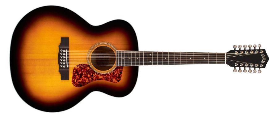 F-2512E Deluxe 12-String Jumbo Acoustic Guitar in Antique Burst finish