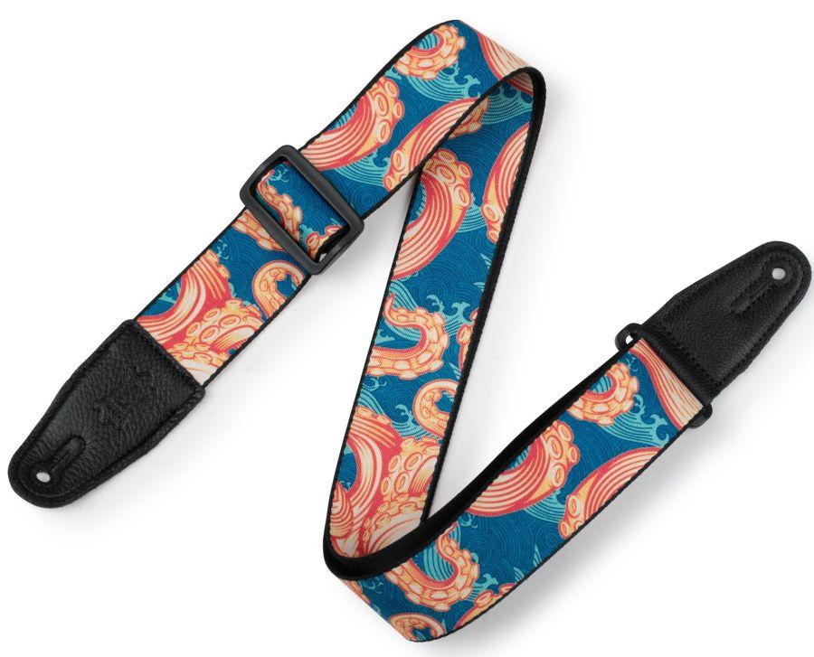 MPD2-117 Prints Polyester 2&quot; Guitar Strap with Leather Ends 