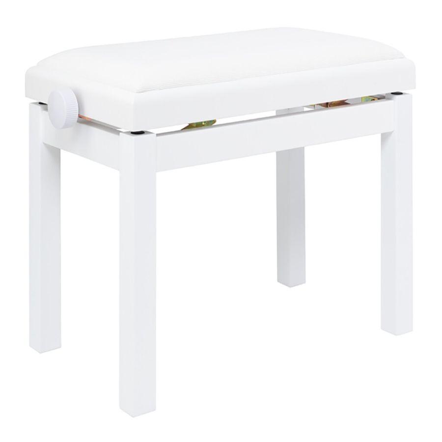 PBF06GWHMVWH Height Adjustable Piano Stool in Matt White