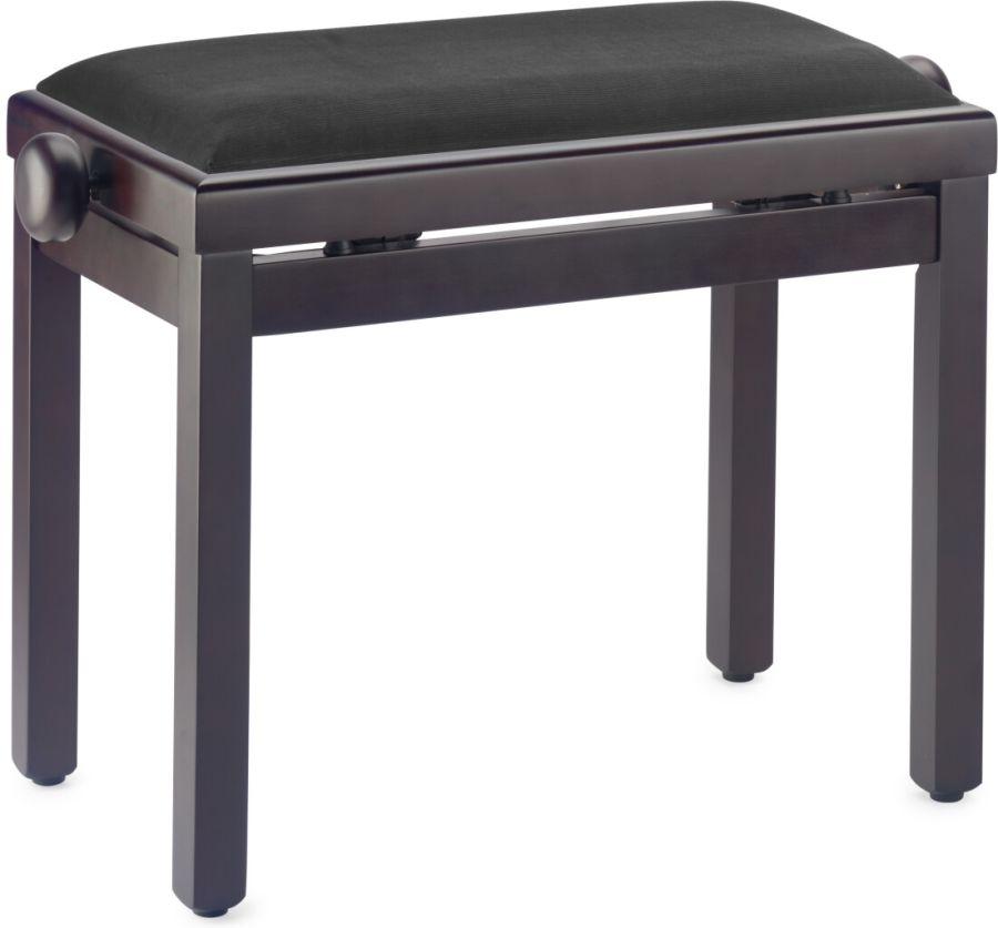 Adjustable Piano Stool Bench in Rosewood Satin Finish with Black Velvet top