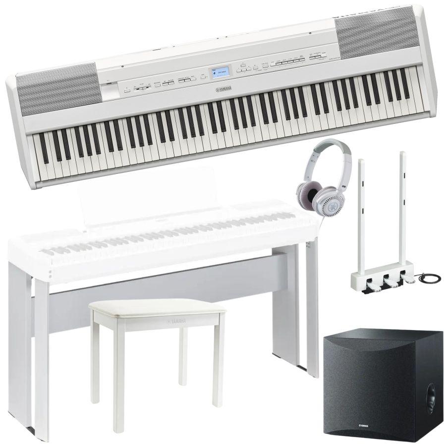 P-525 White Portable Digital Piano Deluxe Pack