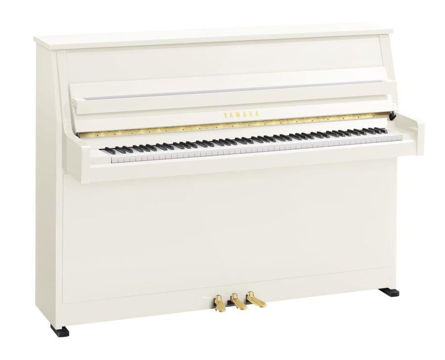 B10 Polished White Upright Piano