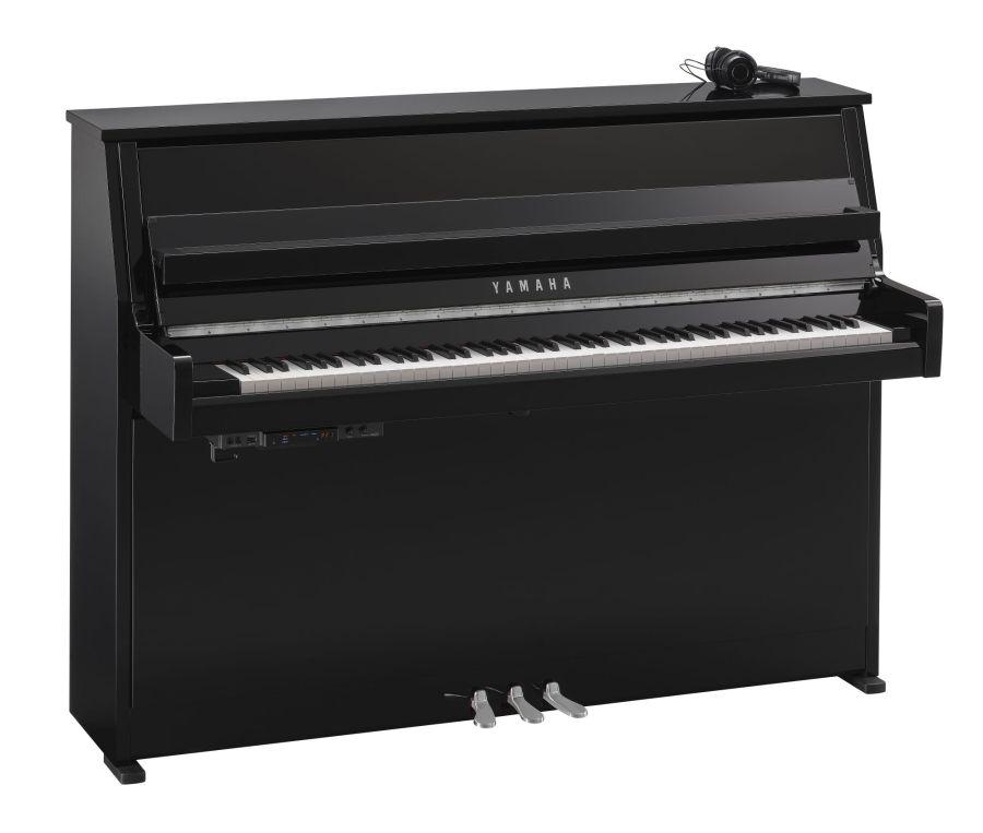 B10 SC3 Silent Upright Piano in Polished Ebony Finish with Chrome Fittings