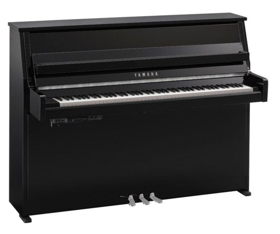 B10 TC3 TransAcoustic Upright Piano in Polished Ebony Finish with Chrome Fittings