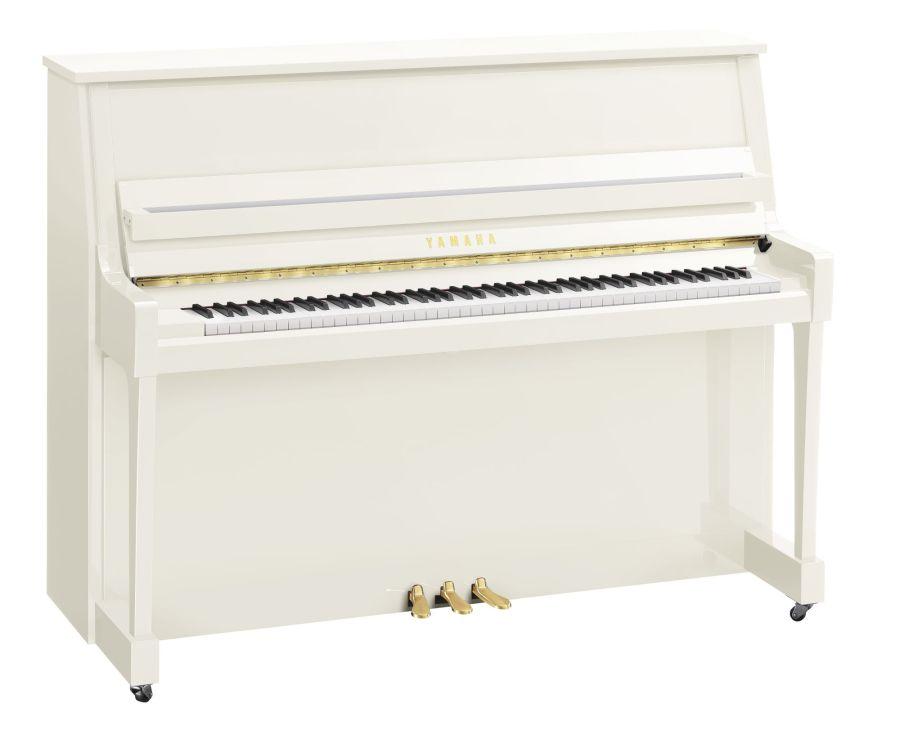 B20 Upright Piano in Polished White Finish