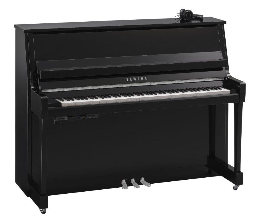 B20 SC3 Silent Upright Piano in Polished Ebony Finish With Chrome Fittings