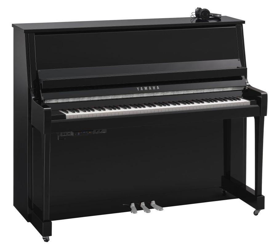 B30 SC3 Silent Upright Piano in Polished Ebony Finish with Chrome Fittings