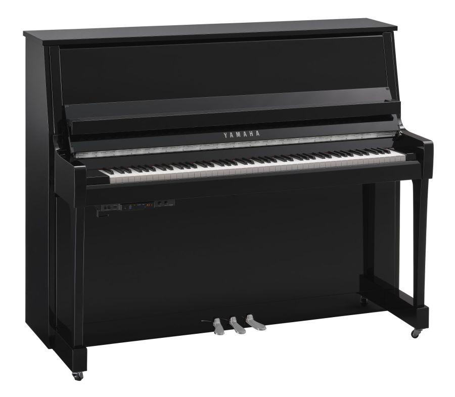 B30 TC3 TransAcoustic Upright Piano in Polished Ebony Finish with Chrome Fittings
