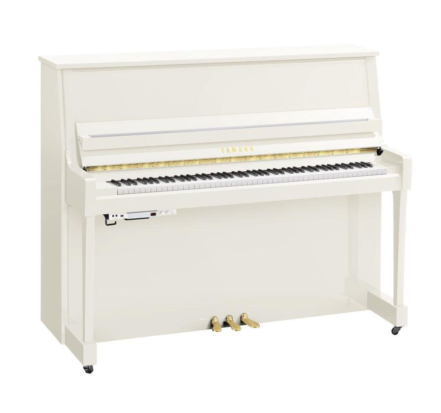 B30 TransAcoustic Upright Piano in Polished White Finish