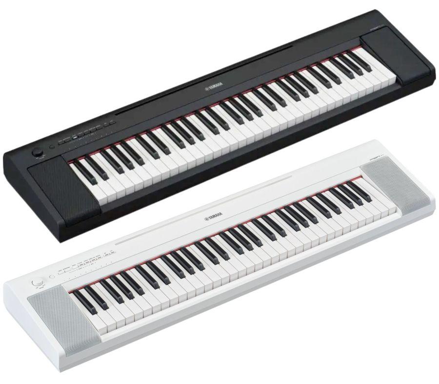 NP-15 Piaggero 61-Key Slimline Home Keyboard In White & Black Finishes
