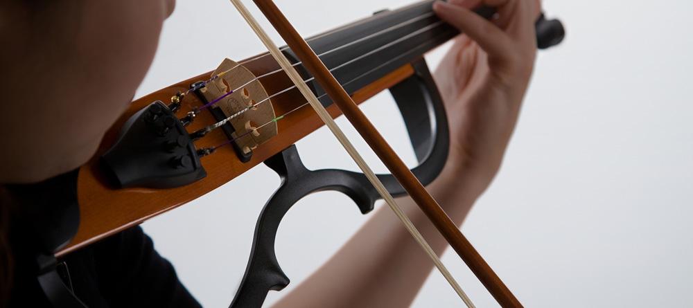 Photo of someone playing a Silent violin