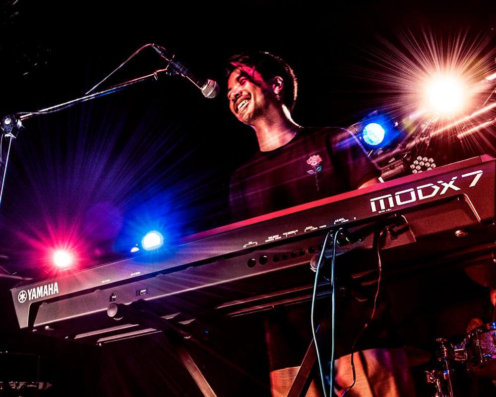 The Yamaha MODX7 on stage