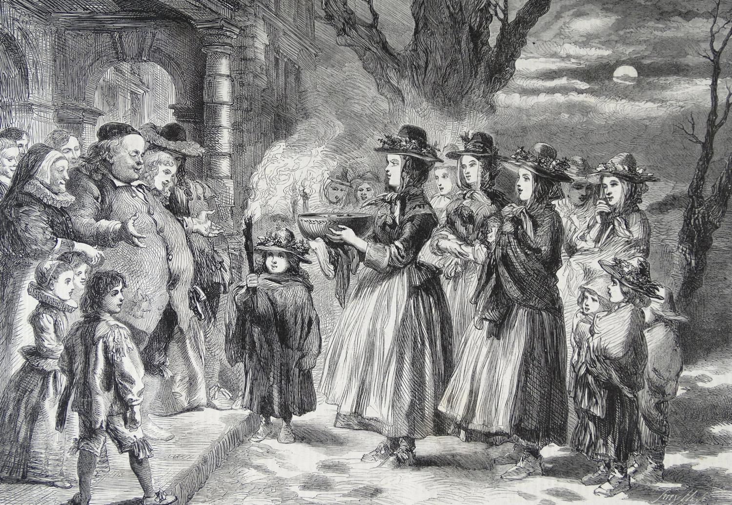 An 1860 illustrating the practise of wassailing