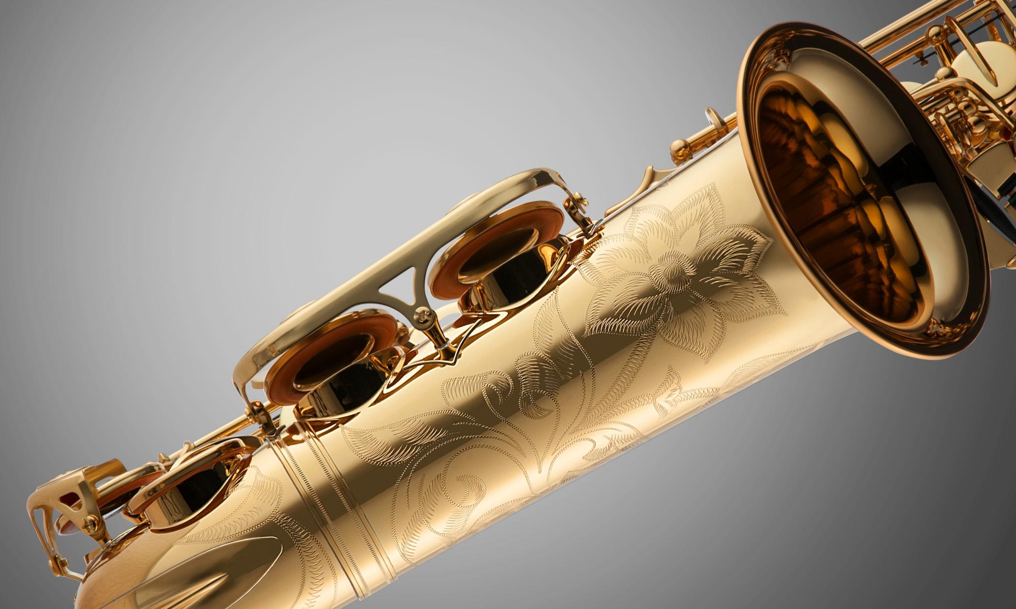 Close-up of a Yamaha Saxophone